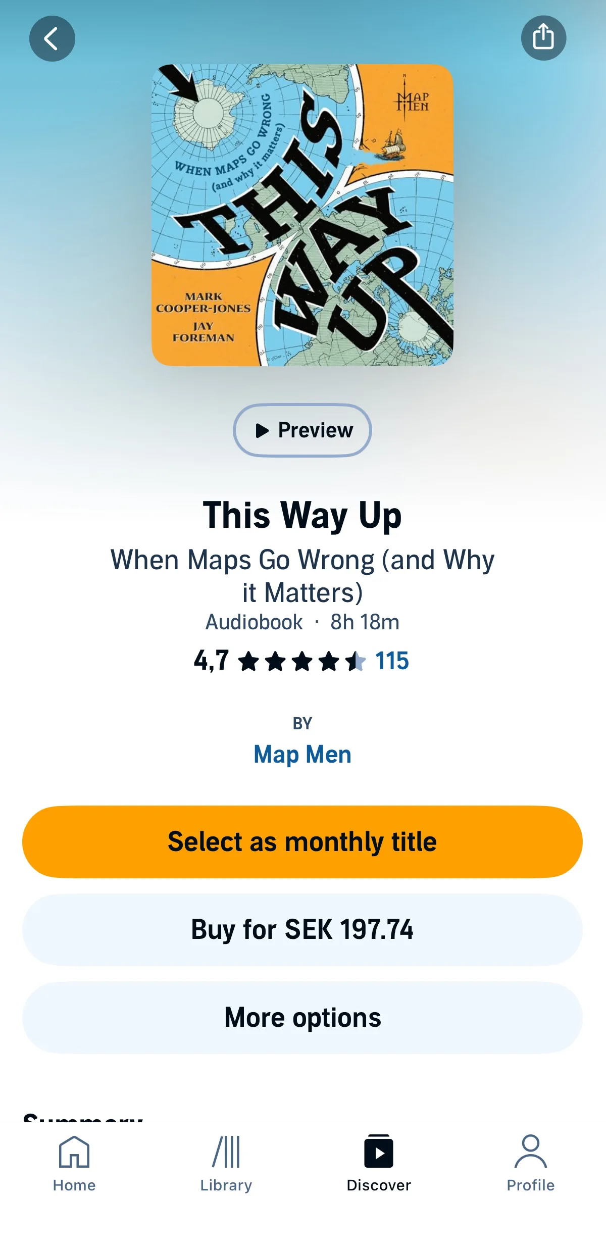 Audible bokhylla skärmbild