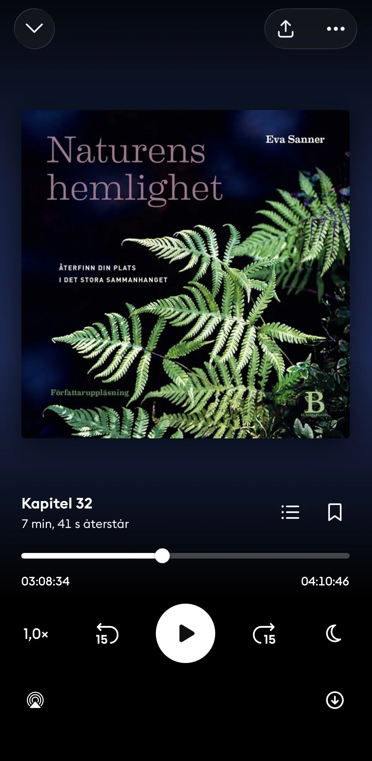 Storytel spelare — uppspelningsskärm med Originals-märkning